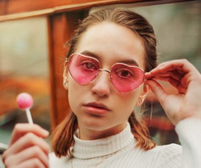 pink glasses